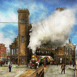 Train Station - Boston and Maine Railroad Depot 1910 by Mike Savad