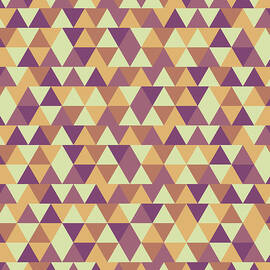 Triangular Geometric Pattern - Warm Colors 10 by Studio Grafiikka