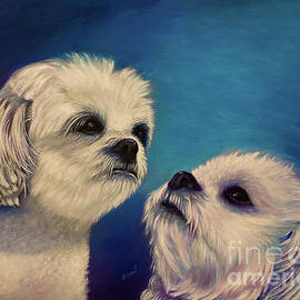Two puppies by Zina Stromberg