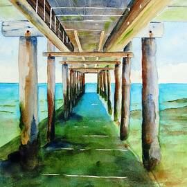 Under the Playa Paraiso Pier by Carlin Blahnik CarlinArtWatercolor