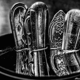 Utensils Reflected - BW by Christopher Holmes