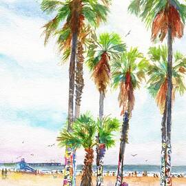 Venice Beach California Graffiti Palm Trees by Carlin Blahnik CarlinArtWatercolor