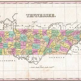 Vintage Map of Tennessee by Adam Shaw