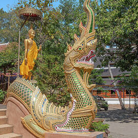 Wat Ram Poeng Phra Wihan Buddha and Makara and Naga Guardian DTHCM2435 by Gerry Gantt