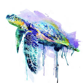 Watercolor Sea Turtle by Marian Voicu