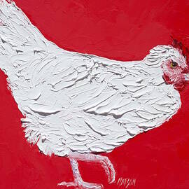 White hen painting by Jan Matson
