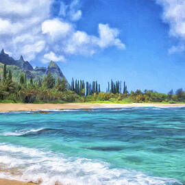 Windy Day at Ha'ena Beach Kauai by Dominic Piperata