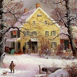 Winter Snow Scene by Currier and Ives