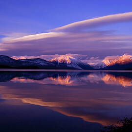 Winter Sunset on Lake McDonald-Glacier National Park by Larry Kjorvestad