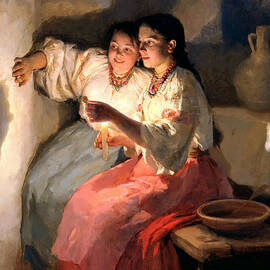 Yuletide Fortune Tellers by Mykola Pymonenko