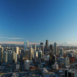 Aerial View Of Seattle City Skyline by Peter Muller