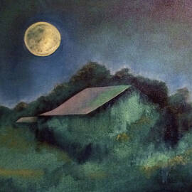 Barn With Full Moon