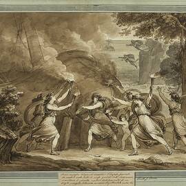 Cupid Advises Calypso To Set Fire To Mentors Ship by Bartolomeo Pinelli