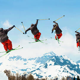 Multiple Image Of Free Style Skier by Technotr