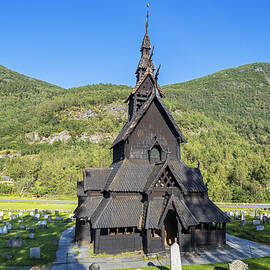 Norway, Sogn Og Fjordane, Sognefjord, Scandinavia, Stave Church In Borgund In The Laerdal Valley