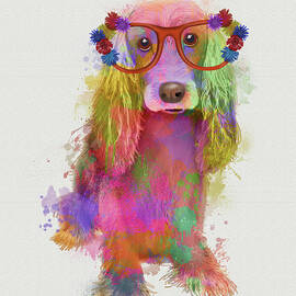 Rainbow Splash Cocker Spaniel, Full by Fab Funky