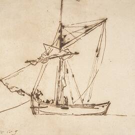 Sketch Of A Sailboat by Willem Van De Velde The Younger