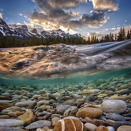 Split Frame View Of Creek Bed And by Ascent Xmedia