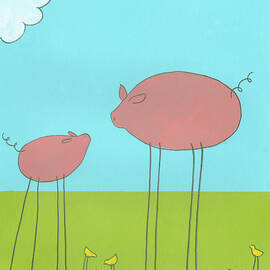 Stick-leg Pig Ii by June Erica Vess