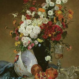 Still Life With Flowers And Pomegranates