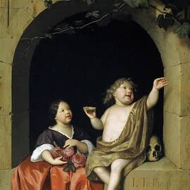 Two Children At A Window, Looking At A Soap Bubble
