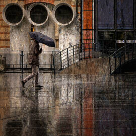 Under The Rain At Beaubourg by Isabelle Dupont