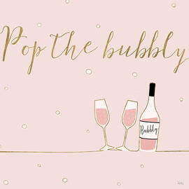 Underlined Bubbly Vii Pink by Veronique Charron