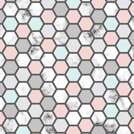 Vector marble texture design with honeycomb pattern by Jelena Obradovic