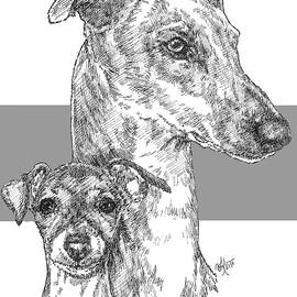 Greyhound and Pup by Barbara Keith