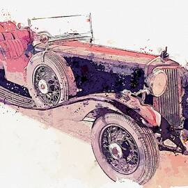1934 Armstrong Siddeley Special Cabriolet 30HP Open Tourer watercolor by Ahmet Asar by Celestial Images