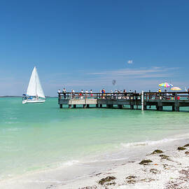 Beach & Boat, Sanibel Island, Fl by Joanne Montenegro