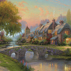 Cobblestone Bridge by Thomas Kinkade