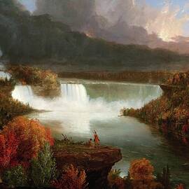Distant View Of Niagara Falls by Thomas Cole