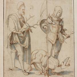 Saint Eustace And Saint George by Hans Von Kulmbach