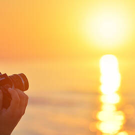 Sunrise Over The Sea Coast. Fireball by Daniel Chetroni