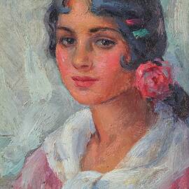 Portrait Of A Woman by Joaquin Sorolla