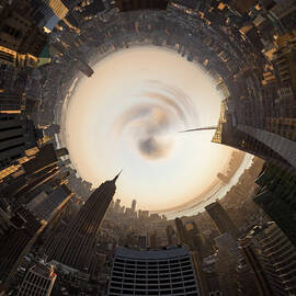 360-degree View Of Modern Buildings by Wenjie Dong