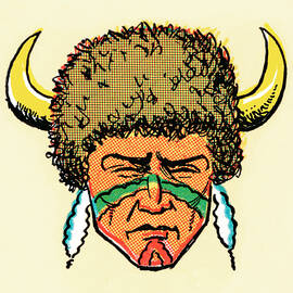 Tribal leader in headdress by CSA Images