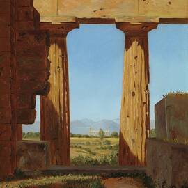 Columns Of The Temple Of Neptune At Paestum by Constantin Hansen