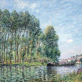 A Bend In The River Loing At Moret by Heritage Images