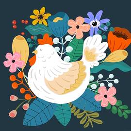 A Cheerful Chicken In A Sunny Garden by Little Bunny Sunshine