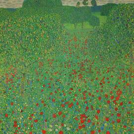 A field of poppies. Oil on canvas. by Gustav Klimt -1862-1918-