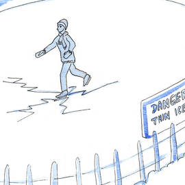 A Person Who Has Not Seen A Warning, And Who Skates On The Thin Ice, Might Be Blameless, But Still Risks Danger, 2003 by Elizabeth Wang