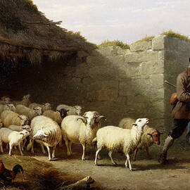 A Shepherd And His Flock, 1862 by Eugene Joseph Verboeckhoven