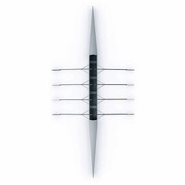 A Team Rowing Boat On White by Artpartner-images