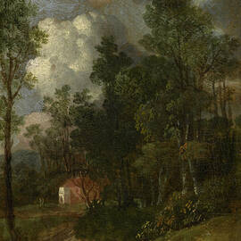 A Wooded Landscape With Figures By A House, C.1752