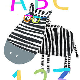 ABC and 123 Letters and Numbers with Zebra by Artist Carla Daly by Carla Daly