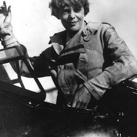 Amelia Earhart Waving by Getty Images