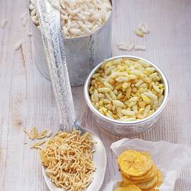 An Arrangement Of Rice With Dried Plantains by Eising Studio - Food Photo & Video