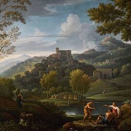 An Italianate Landscape With Figures In The Foreground